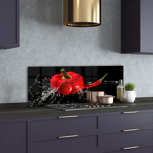 Kitchen glass splashback - kitchen,