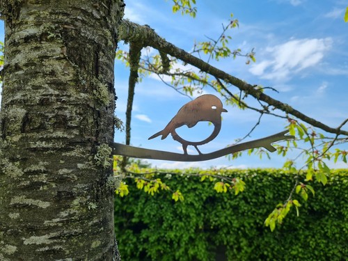 Metal robin branch bird - metal,