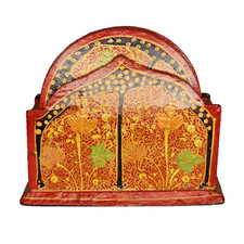 Floral Design Handcrafted Paper Mache Round Shape Kashmiri Coaster Set With Box