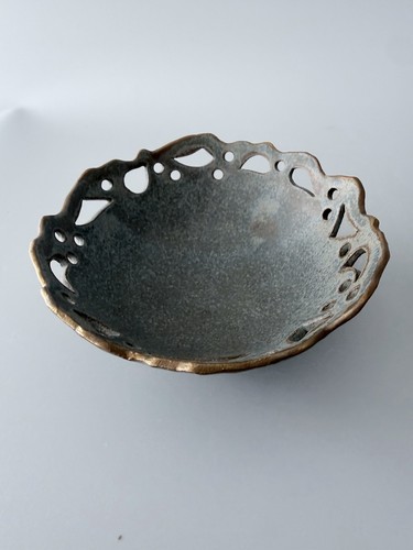 Vintage studio pottery pierced - pottery,