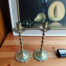 Pair Solid Brass Scalloped