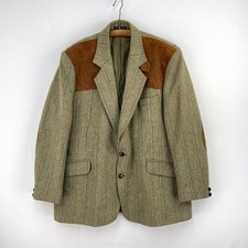 Beaver Tweed Jacket Mens 46R Green Derby Wool Shooting Hacking Country Action