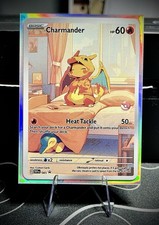 Charmander & Cyndaquil Cosplay Custom Fan Art Pokemon Card w/ Holo Sleeve