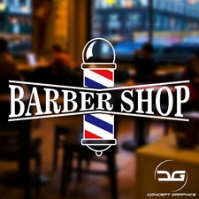 Barber Shop Pole Turkish Hair Salon Shop Window Wall Vinyl Decal Sticker Sign