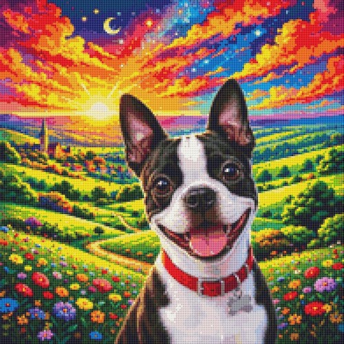 Boston terrier puppy - terrier, dog