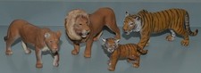 4 x Schleich Big Cat Figures Lion Lioness Tiger & Cub - Plastic Toy Animals  VGC