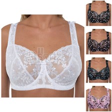Ladies Gemm Full Cup Underwired Bra Plus Size Firm Hold Lace Large Pretty Uk New