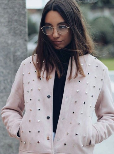 Zara pink jacket - suede, studded