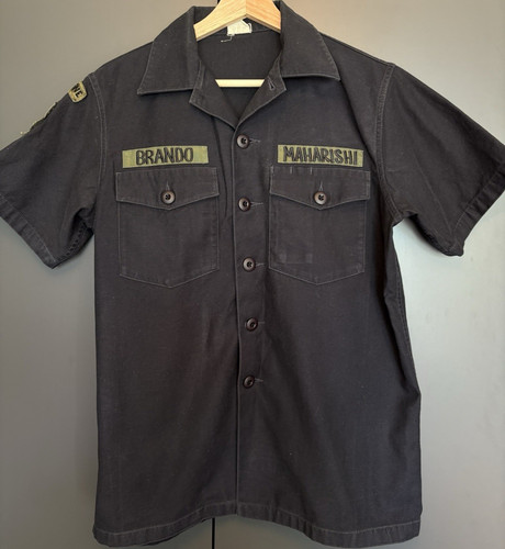 Men dark blue button up - blue, button-up