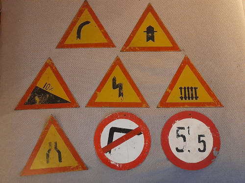 Vintage painted metal road - painted,
