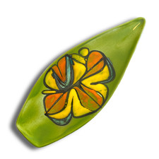 Poole Pottery Green Delphis Spear Dish, Shape 82, Cynthia Bennett- Mid-Century