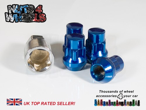 Blue locking wheel nuts - 4,