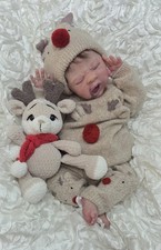 Prototype PIXIE yawning (boy)  Full Bodied Silicone Baby Armature Reborn Doll