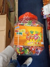Bon Bon Bum Mixed Pops Bubble Gum Center Assorted JUMBO JAR 100 Lollipops