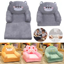 Foldable 2-in-1 Kids Sofa Armchair, Cartoon Lazy Backrest Chair Lazy Sofa Chair