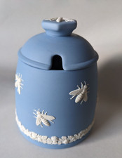Rare Wedgwood Pale Blue Jasper ware Honey Pot