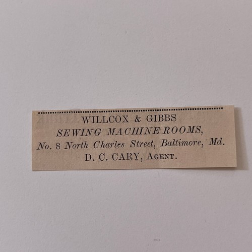 Willcox gibbs c cary - gibbs, d.c.