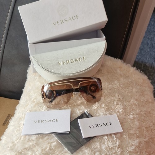 Versace brown rimless shield - rimless,