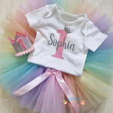 Pastel rainbow baby girls tutu