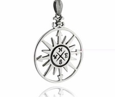 SILVER LOVE HEART WISH COMPASS TEACHER STUDENT ENGRAVED PENDANT NECKLACE GIFT