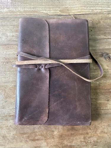 Handmade leather wrap journal - handmade,