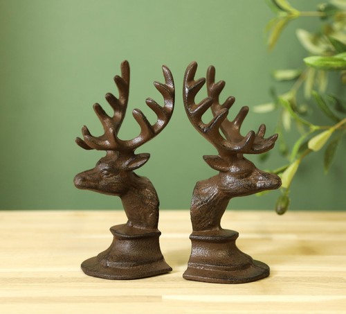 Cast iron stag head - cast,