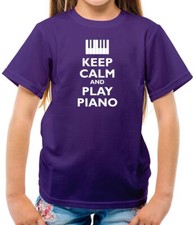 Keep Calm and Play Piano - Kids T-Shirt - Musician Pianist Musical Music Player