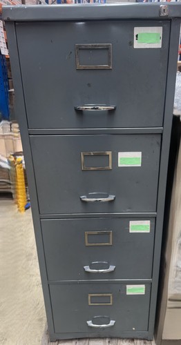 Vintage grey metal drawer - vintage, 4-drawer