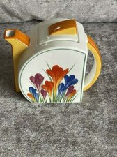 CLARICE CLIFF "CROCUS" TEAPOT STAMFORD SHAPE LOVELY