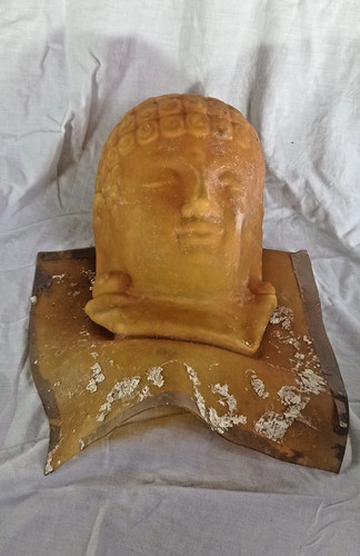 Latex buddha head mould 26cm - latex,