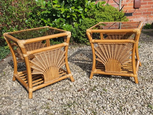 Vintage pair bamboo - bamboo, wicker
