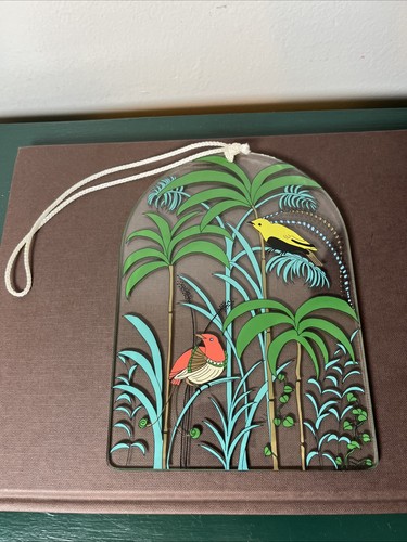 Glass tropical birds - in, palm