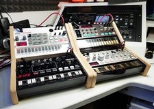 Dual Korg Volca MDF Stand Precision Machined Series with Recess from Synths And 