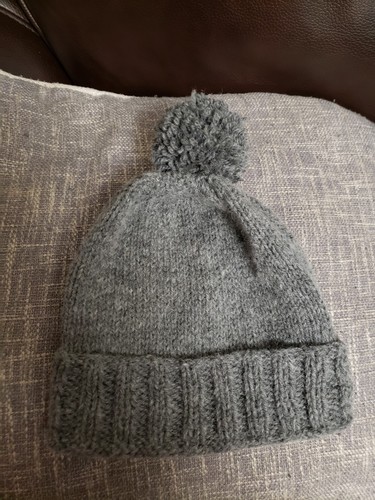Handknitted grey bobble - grey,