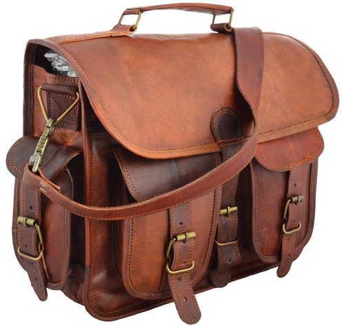 Leather laptop messenger bag - laptop,