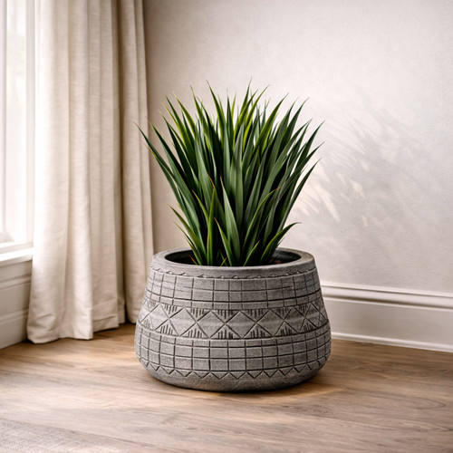 Cement plant pot planter - cement,