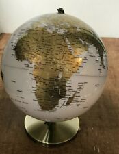 Large White Antique Gold Globe Rotating Atlas Home Decor Office Desk Ornament 