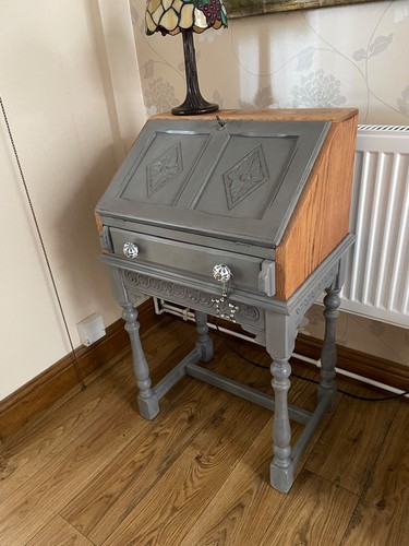 Oak bureau writing desk - bureau,
