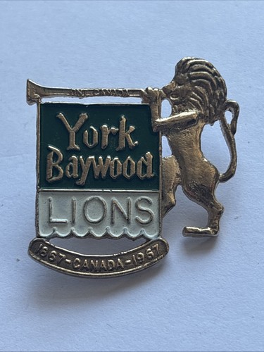 Lions club metal badge york - lions,