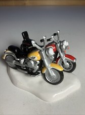 Vintage Dept 56 Original Snow Village Harley-Davidson Motorcyles FatBoy Softail 