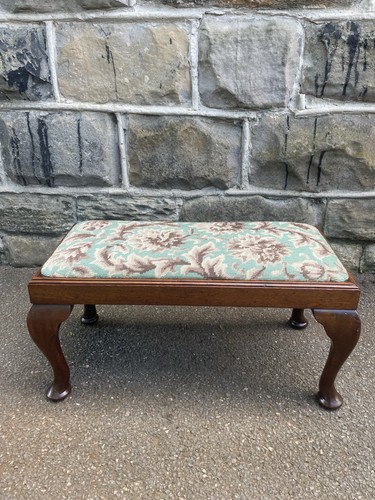 Antique walnut foot - antique, stool