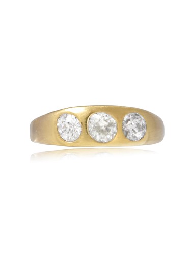 Antique 14k gold three stone - 14k,