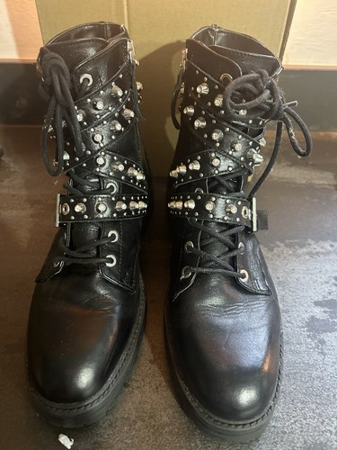 Zara studded biker boots - studded,