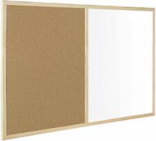 Wood Frame White and Cork Board Wall Hanging Notice Boards Dry Erase (2 in 1)
