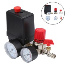 220V Air Compressor Pressure Switch Control Valve With Manifold Regulator Gauge