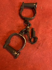 Cast Iron Handcuffs Pair Metal Hand Cuffs With Working Key Heavy