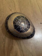 Handpainted Wooden Egg-Shaped Papier Mache Pill Trinket Box