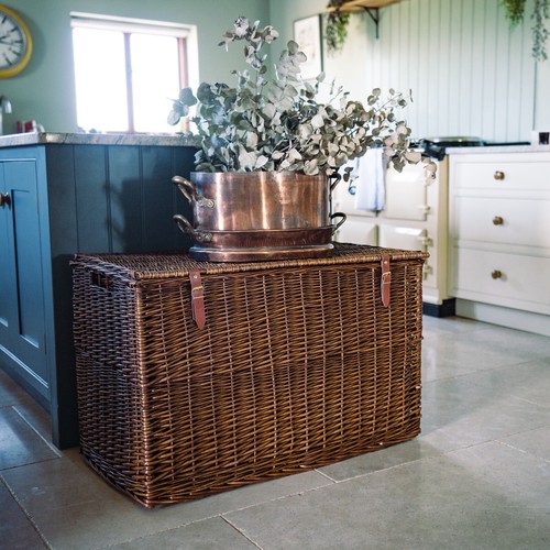 Distilled brown wicker storage - brown,