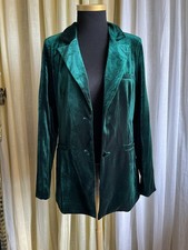 Monsoon Green Velvet Jacket Blazer UK Size 8