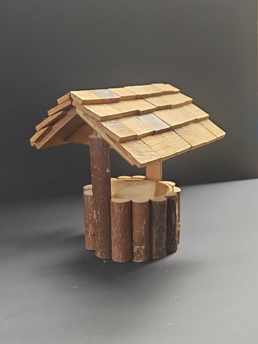 Wooden garden wishing well - wooden,
